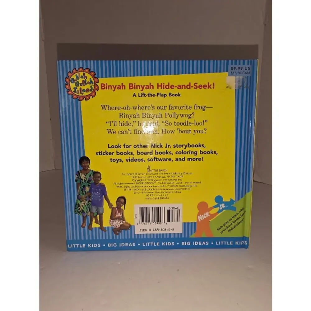 Vintage 90s NickJr Gullah Gullah Island Binyah Binyah Hide & Seek Lift A Flap HC